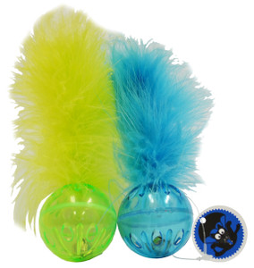 Scream Lattice Ball With Feather Loud Green & Blue