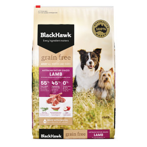 Black Hawk Grain Free Lamb Dry Adult Dog Food 15kg