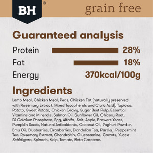 Black Hawk Grain Free Lamb Dry Adult Dog Food analysis