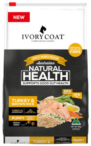 Ivory Coat Dry Puppy Food Large Breed Turkey and Brown Rice 18kg Package Front