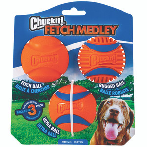 Chuckit! Fetch Medley Medium Ball 3PK (Gen 3) Dog Toy