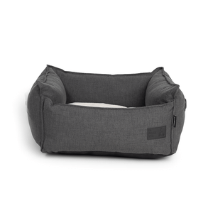 La Doggie Vita Luxe Trim Charcoal High Side Dog Bed
