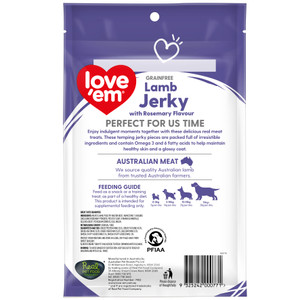 Love Em Grain Free Lamb Jerky with Rosemary Dog Treats