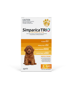 Simparica Trio Fleas, Ticks & Worming for Puppy 1.3-2.5kg