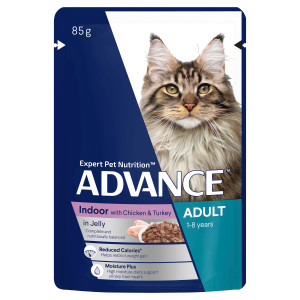 ADVANCE Indoor Chicken & Turkey in Jelly Wet Cat Food Pouches
