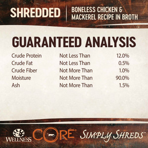 Wellness CORE Simply Shreds Shredded Chicken & Mackerel Wet Cat Food