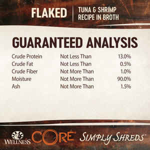 Wellness CORE Simply Shreds Flaked Tuna & Shrimp Wet Cat Food