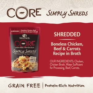 Wellness CORE Simply Shreds Chicken, Beef & Carrots Wet Dog Food