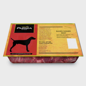 Paringa Baked Dinner Beef Raw Dog Food 1kg
