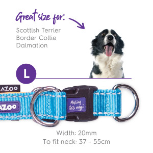 Kazoo Active Adjustable Nylon Dog Collar Ocean Sunrise large
