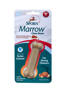Sporn Durable Marrow Chew Bone Peanut Butter xsmall