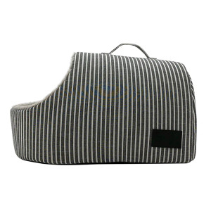 La Doggie Hamptons Stripe Hideaway Cat Bed Side