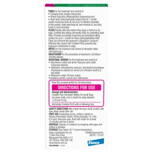 Credelio Plus Flea, Tick and Worming for Small Dogs 2.8-5.5kg Pink