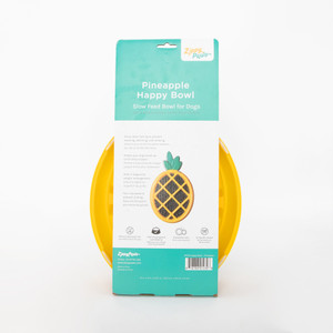Zippy Paws Dog Happy Bowl Slow Feeder Pineapple
