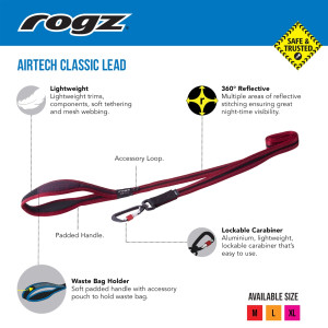 Rogz Dog  Airtech Classic Lead NightSky Black