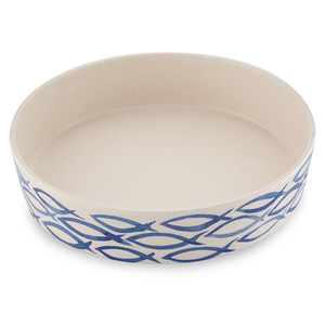 Beco Gone Fishing Printed Bamboo Cat Bowl