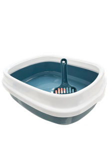 Petential Large Cat Litter Tray Blue
