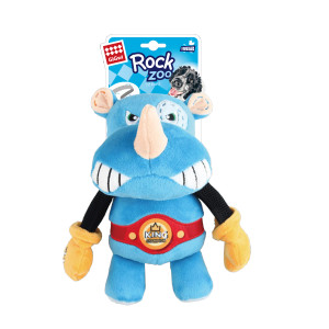 GIGwi Rock Zoo King Rhino Boxer Plush Dog Toy