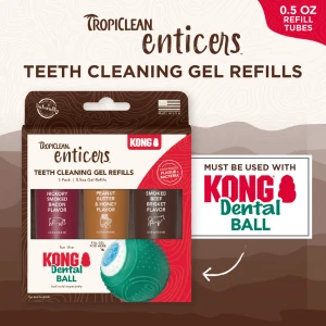 Tropiclean Enticers Dog Teeth Cleaning Gel Refills for KONG Dental Ball