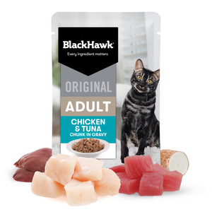Black Hawk Original Chicken Tuna in Gravy Wet Cat Food Pouches