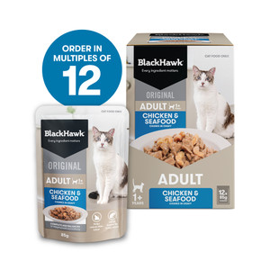 Black Hawk Original Chicken Seafood in Gravy Wet Cat Food Pouches