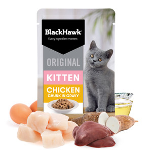 Black Hawk Original Kitten Chicken in Gravy Wet Cat Food Pouches