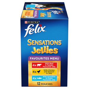 Felix Sensations Jellies Favourite Menu Adult Wet Cat Food