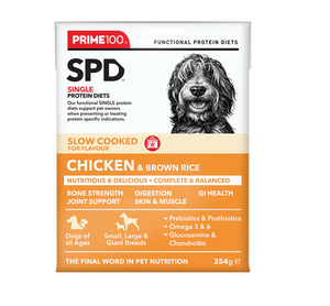 Prime 100 SPD Slow Cooked Chicken & Brown Rice Wet Dog Food