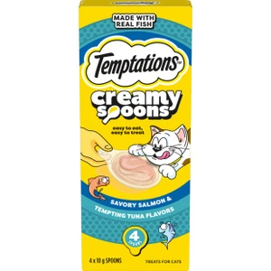Temptations Creamy Spoons Tasty Salmon & Tuna Front