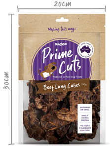 Kazoo Prime Cuts Beef Lung Cubes Dog Treat