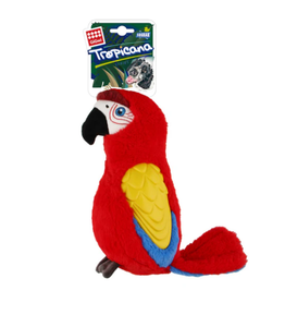 GIGwi Tropicana Parrot with TPR Red Dog Toy