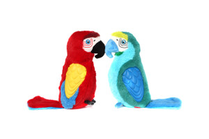 GIGwi Tropicana Parrot with TPR Red Dog Toy