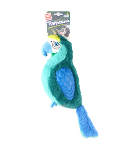 GIGwi Tropicana Parrot with TPR Teal Dog Toy