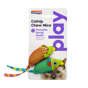 Petstages Catnip Chew Mice Dental Health Cat Toy 2 Pack