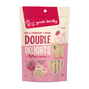 Yours Droolly Double Delight Milk & Strawberry Dog Treats