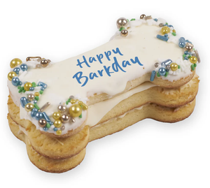Barney's Barkery Dog Birthday Bone Cake Blue Dog Treats