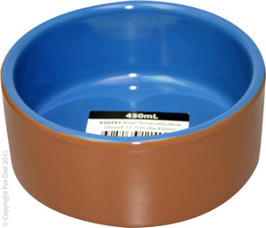 Pet One Small Animal Bowl Blue Glazed Terracotta