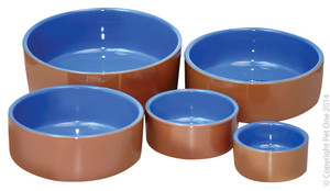 Pet One Bowl Terracotta Blue Glazed