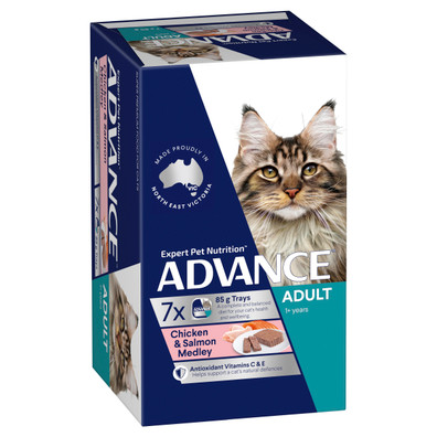 ADVANCE Adult Chicken & Salmon Medley Wet Cat Food Trays