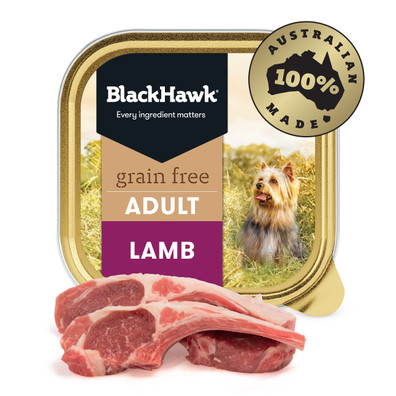 Black Hawk Grain Free Lamb Wet Dog Food 100g new