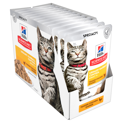 Hill's Science Diet Urinary Hairball Control Chicken Adult Wet Cat Food Pouches