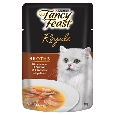 Fancy Feast Royale Broth Tuna, Surimi & Prawns Adult Wet Cat Food