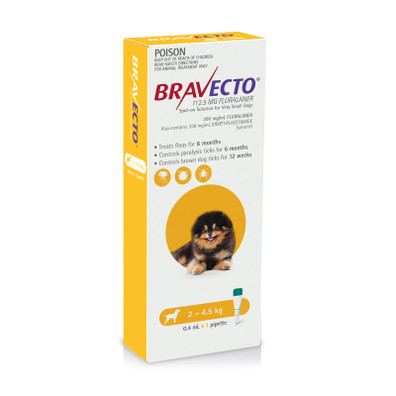 Bravecto Flea & Tick Spot-On For Extra Small Dogs Yellow
