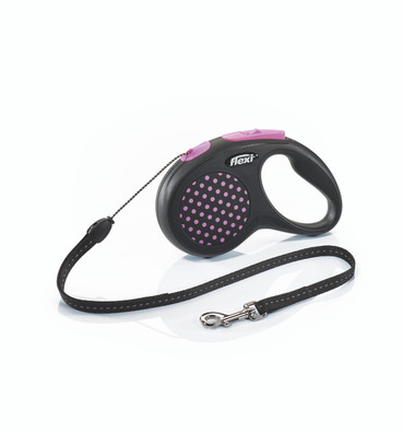 Flexi Dots Cord Retractable Dog Lead in Pink