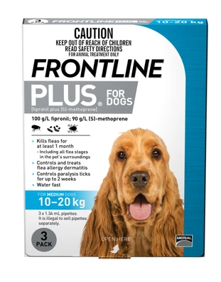 Frontline Plus Flea & Tick Treatment For Medium Dogs