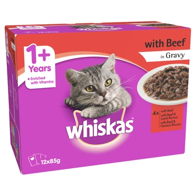 Whiskas 1+ Years Beef in Gravy Wet Cat Food