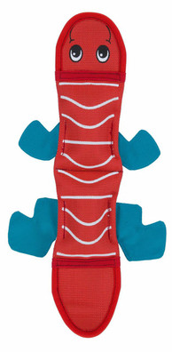 Outward Hound Fire Biterz Lizard Dog Toy Red 2 Squeaker