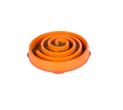 Outward Hound Fun Feeder Slow Feed Dog Bowl Orange