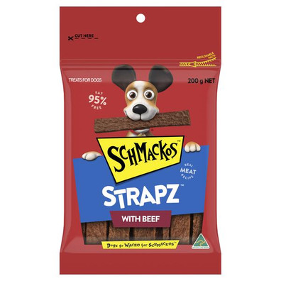 Schmackos Strapz With Beef Dog Treats