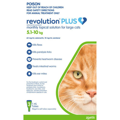 Revolution PLUS Flea, Tick & Worming Cats - Green